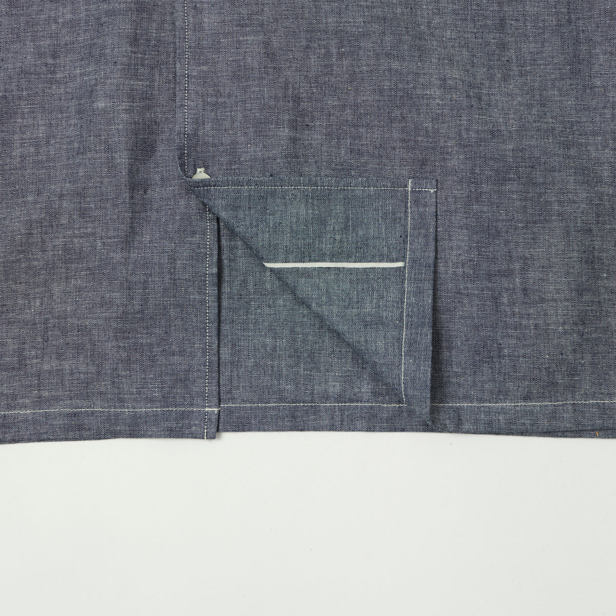 Warehouse & Co 3091 Duck Digger Open Collar Chambray Shirt - Navy