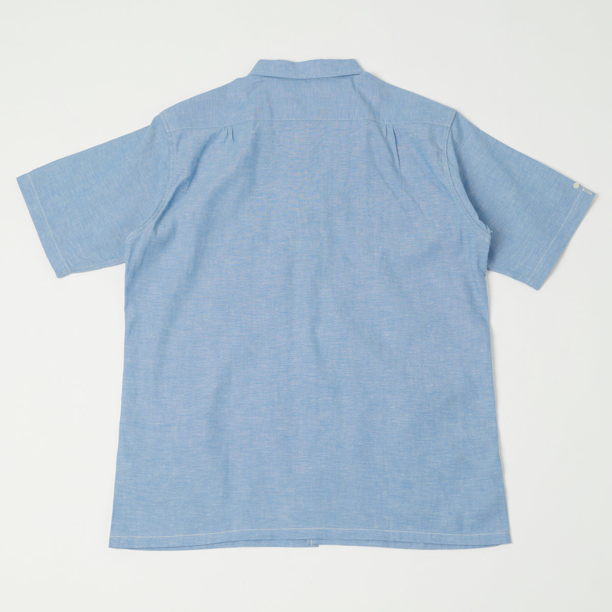 Warehouse & Co 3091 Duck Digger Open Collar Chambray Shirt - Sax