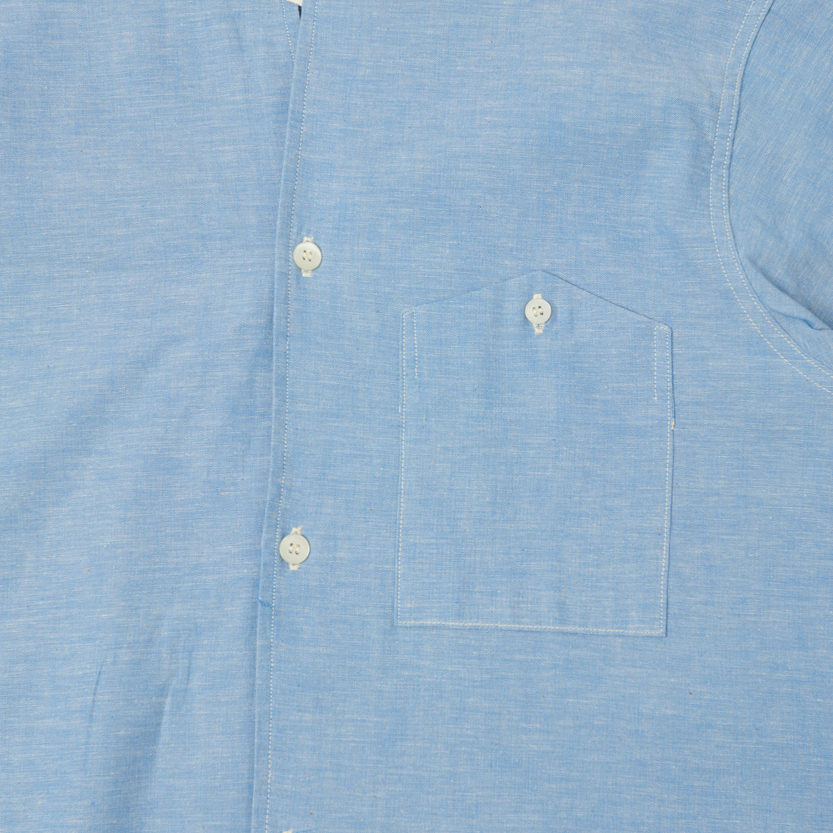 Warehouse & Co 3091 Duck Digger Open Collar Chambray Shirt - Sax