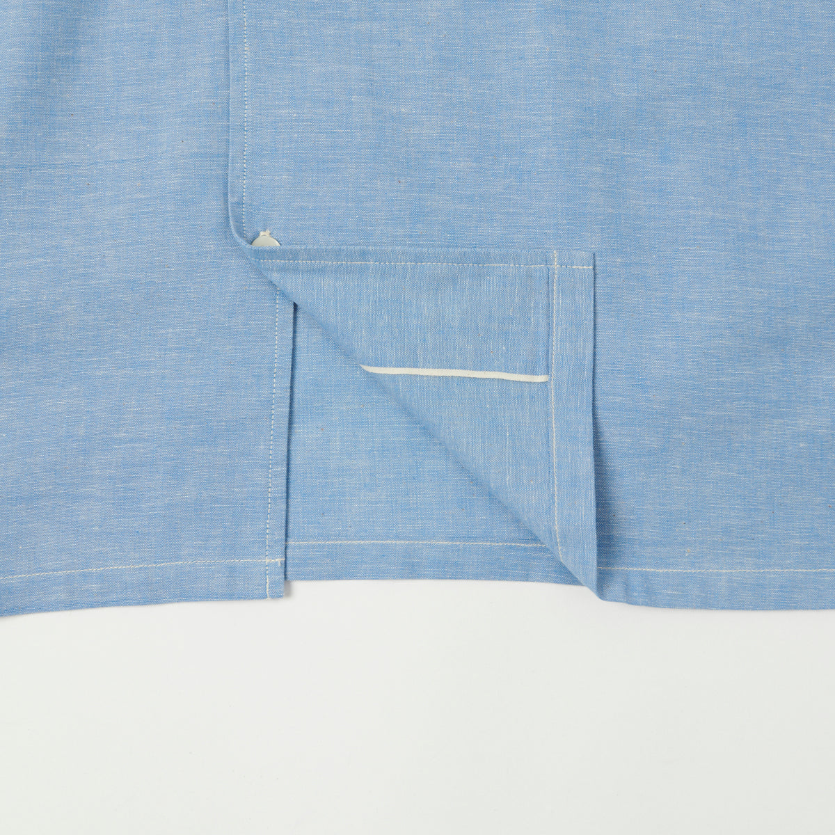 Warehouse & Co 3091 Duck Digger Open Collar Chambray Shirt - Sax