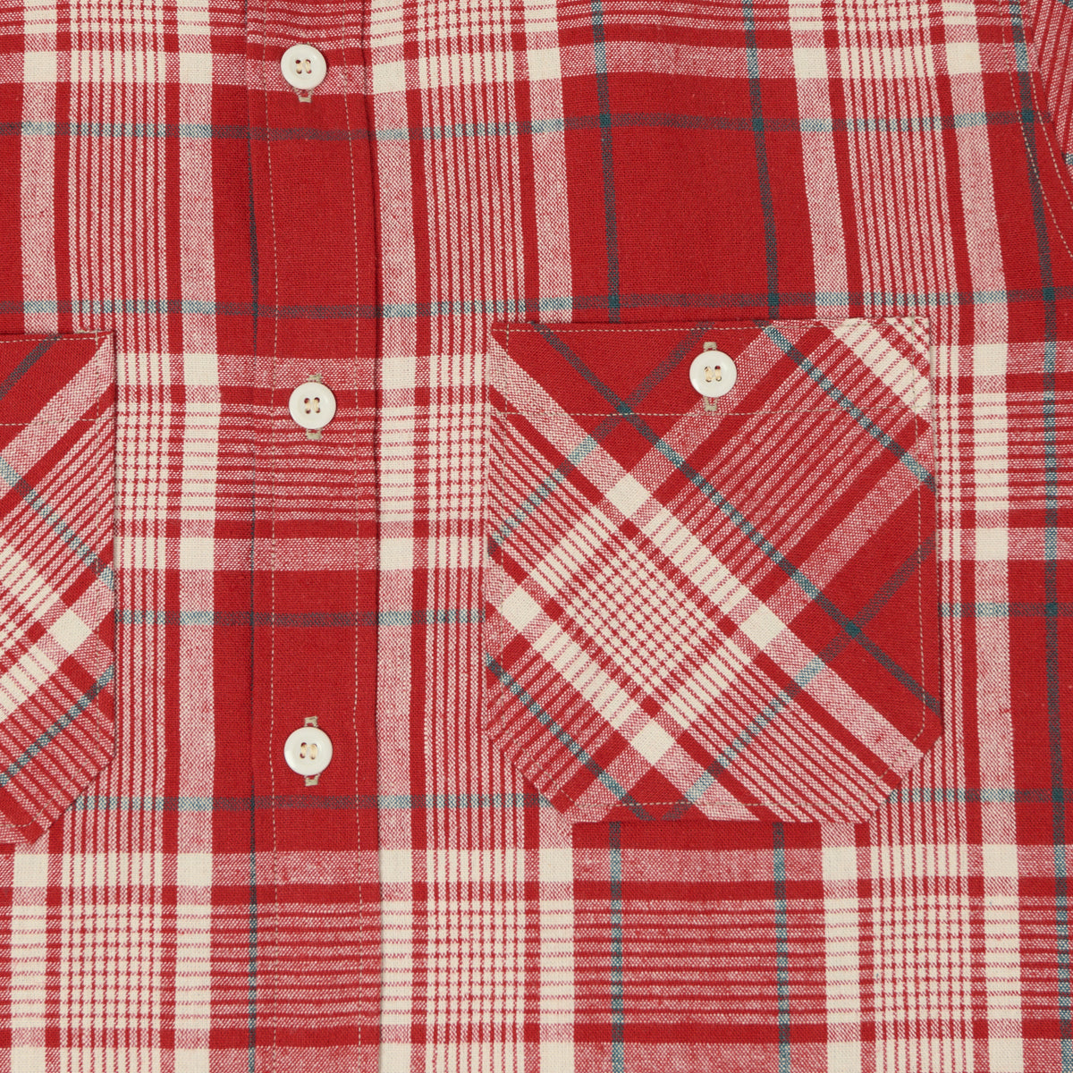 Warehouse & Co 3056 Duck Digger Short Sleeve Plaid Shirt - Red