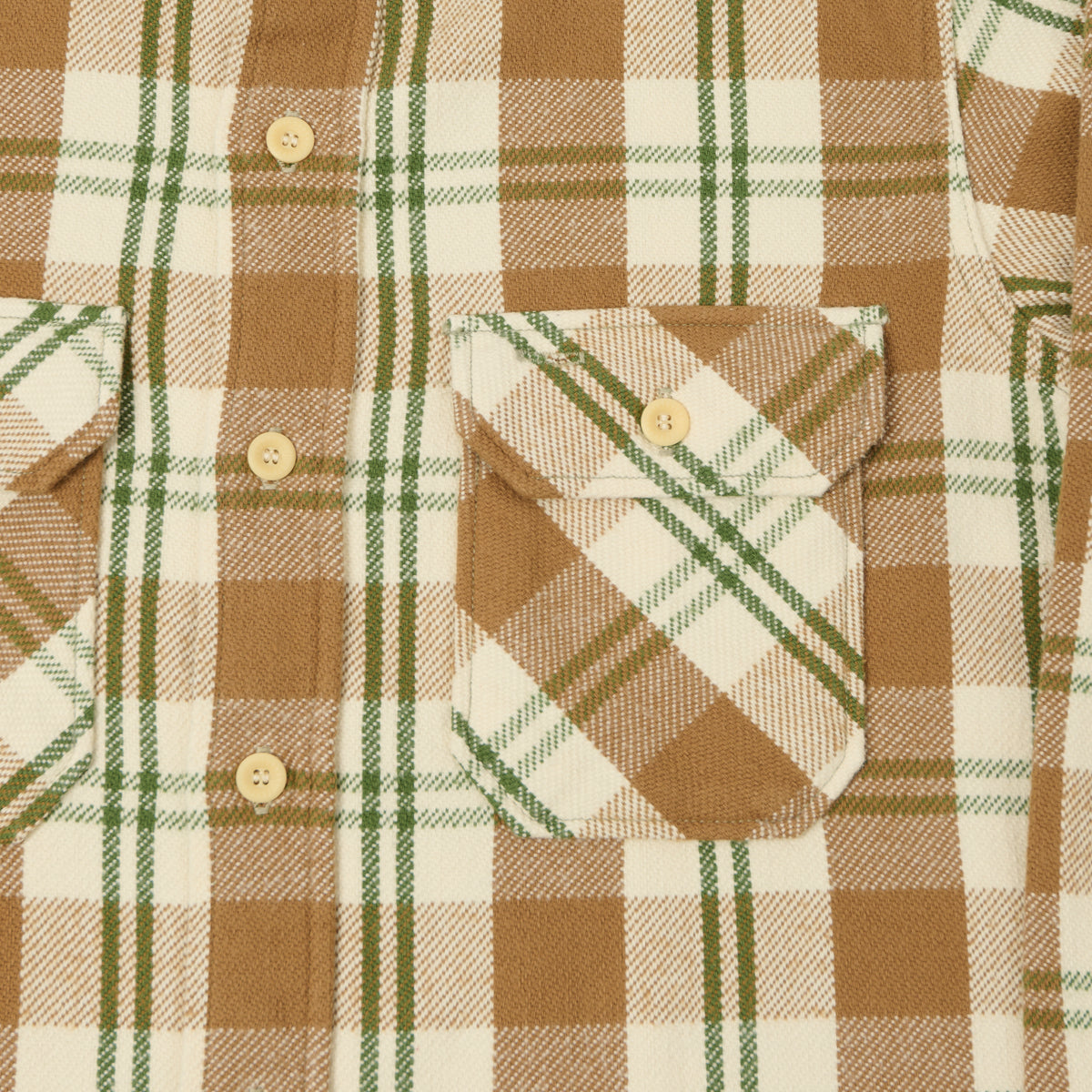 Warehouse & Co 3104 Plaid Flannel Shirt - Brown/Off White
