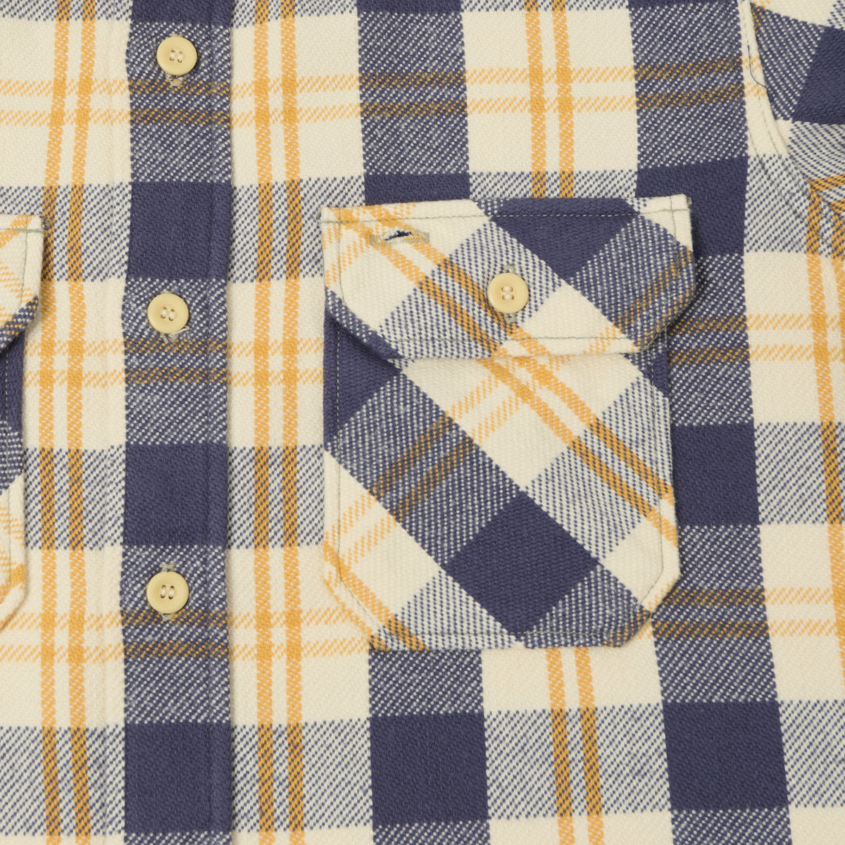 Warehouse & Co 3104 Plaid Flannel Shirt - Navy/Off White