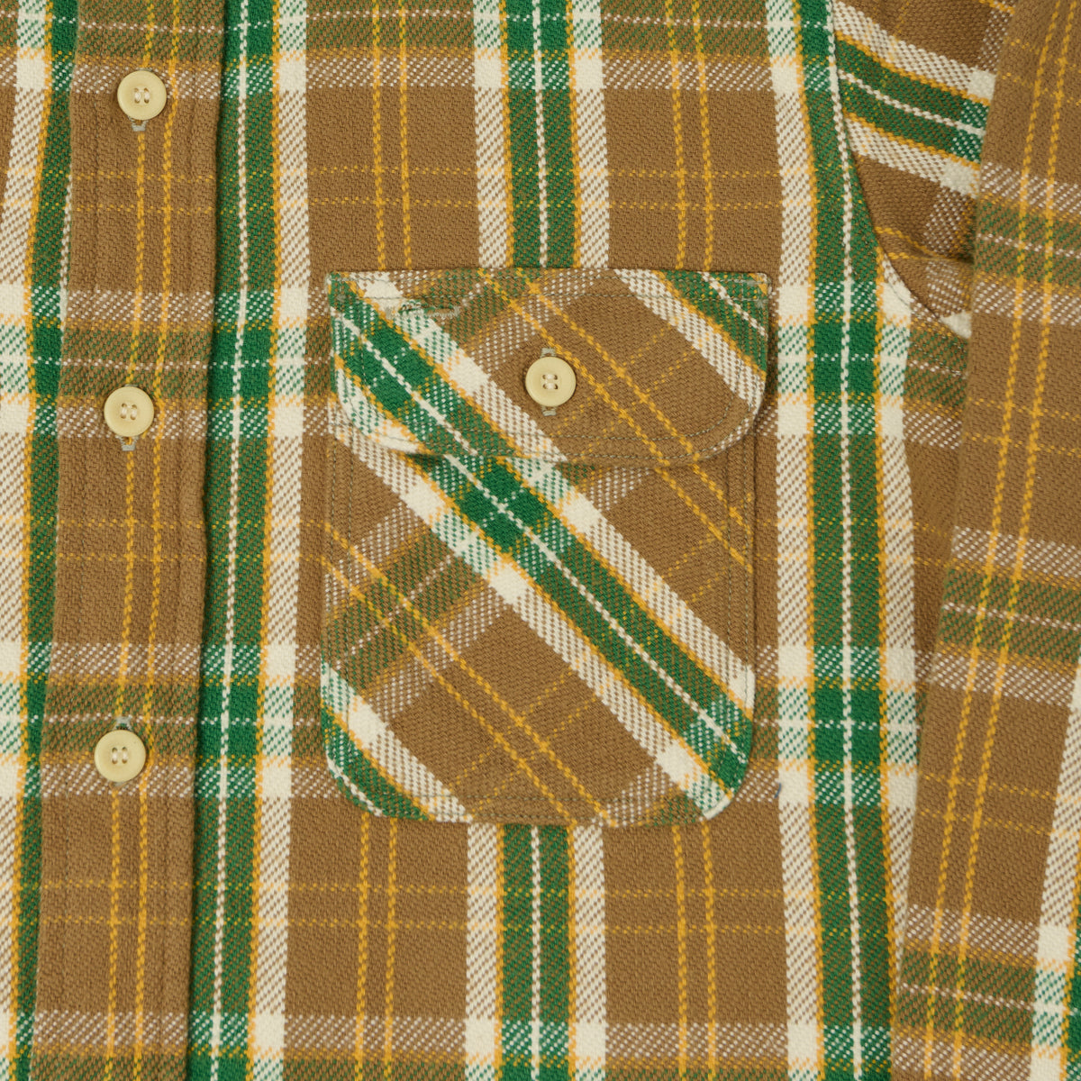 Warehouse & Co 3104 Plaid Flannel Shirt - Brown/Ivory