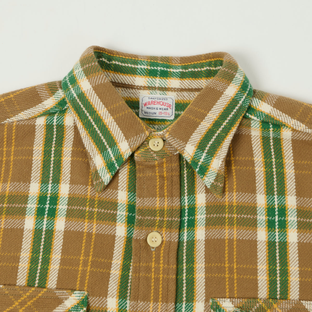 Warehouse & Co 3104 Plaid Flannel Shirt - Brown/Ivory