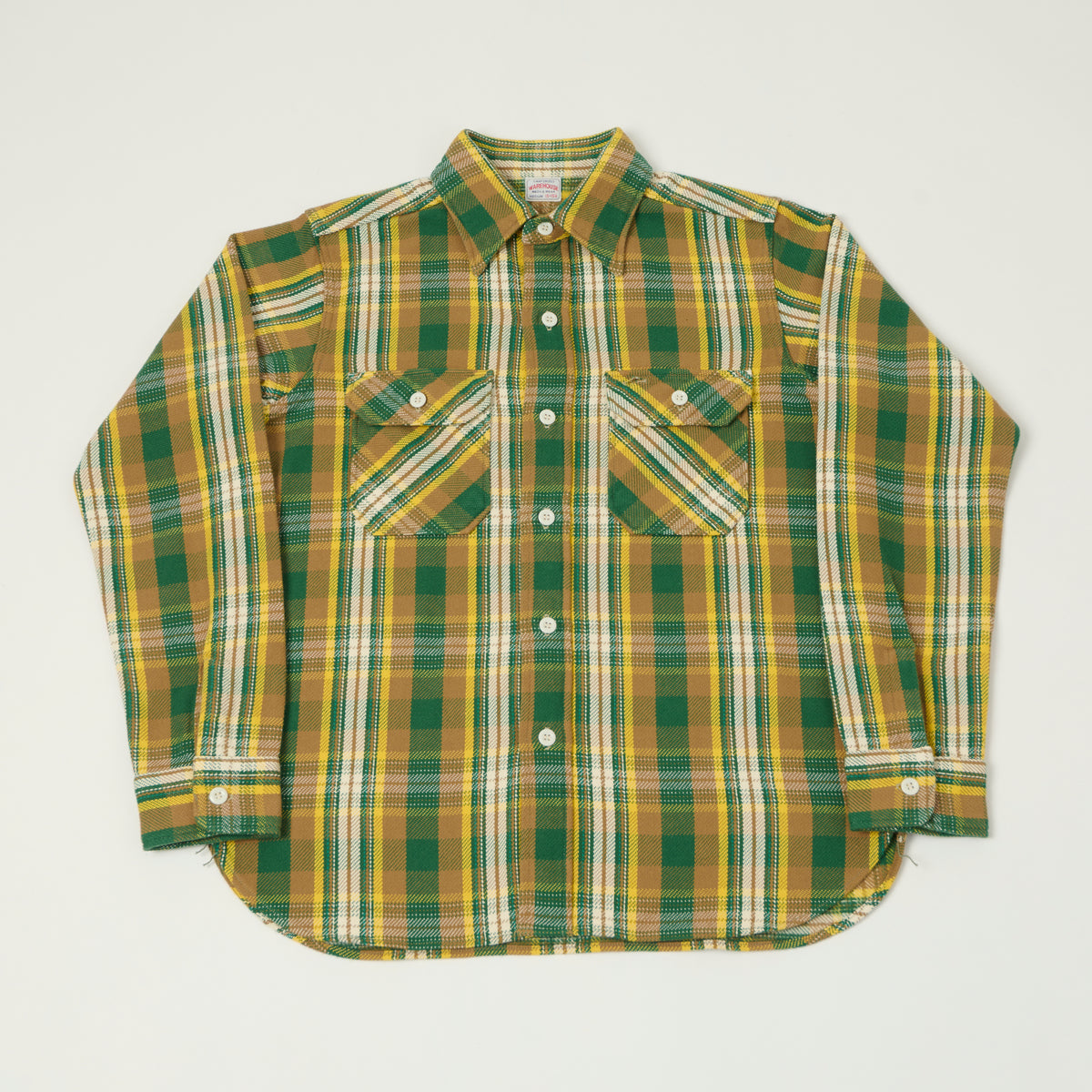 Warehouse & Co 3104 Plaid Flannel Shirt - Green/Ivory