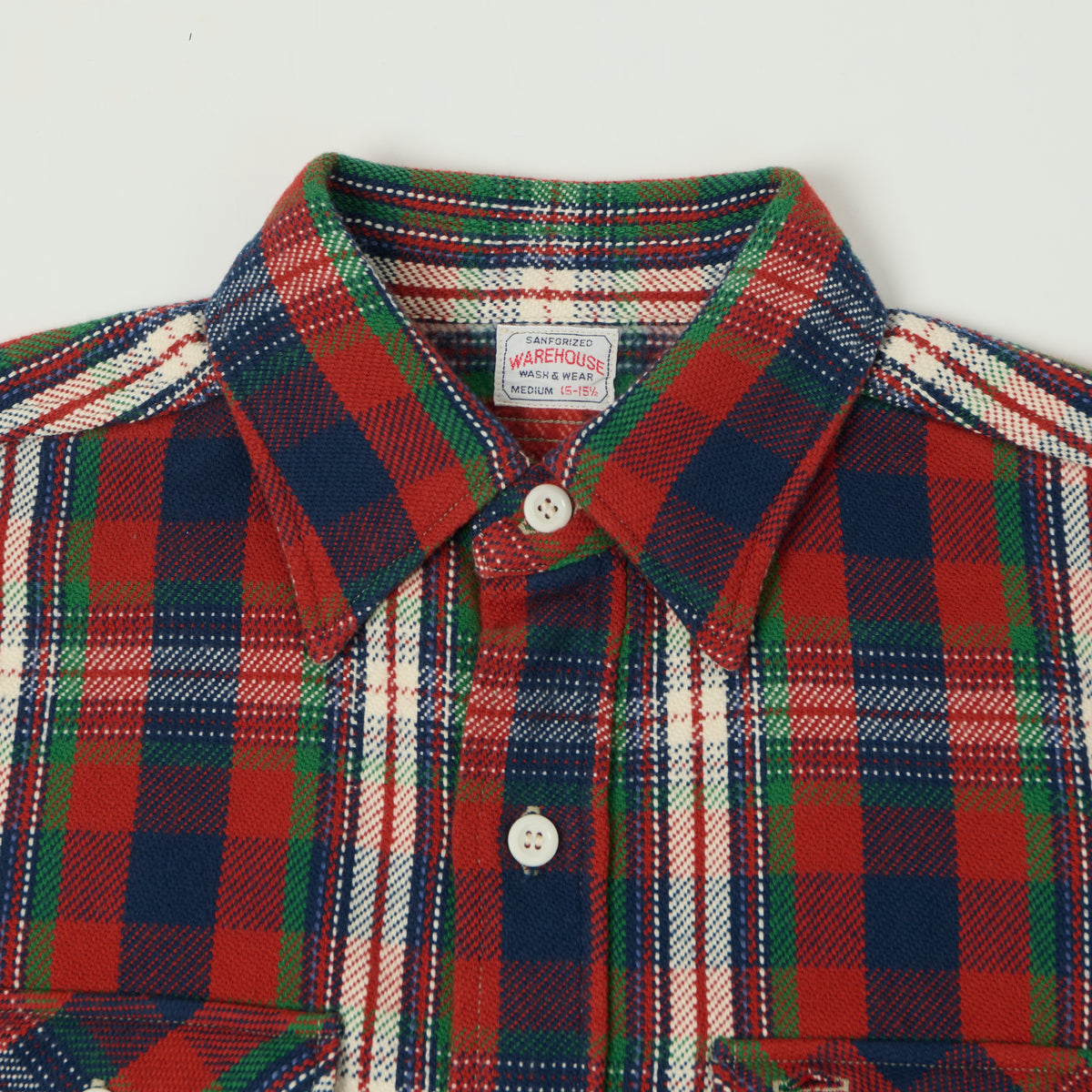 Warehouse & Co 3104 Plaid Flannel Shirt - Red/Ivory