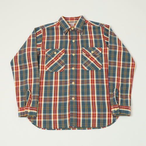 Warehouse & Co 3104 Plaid Flannel Shirt - Navy/Ivory