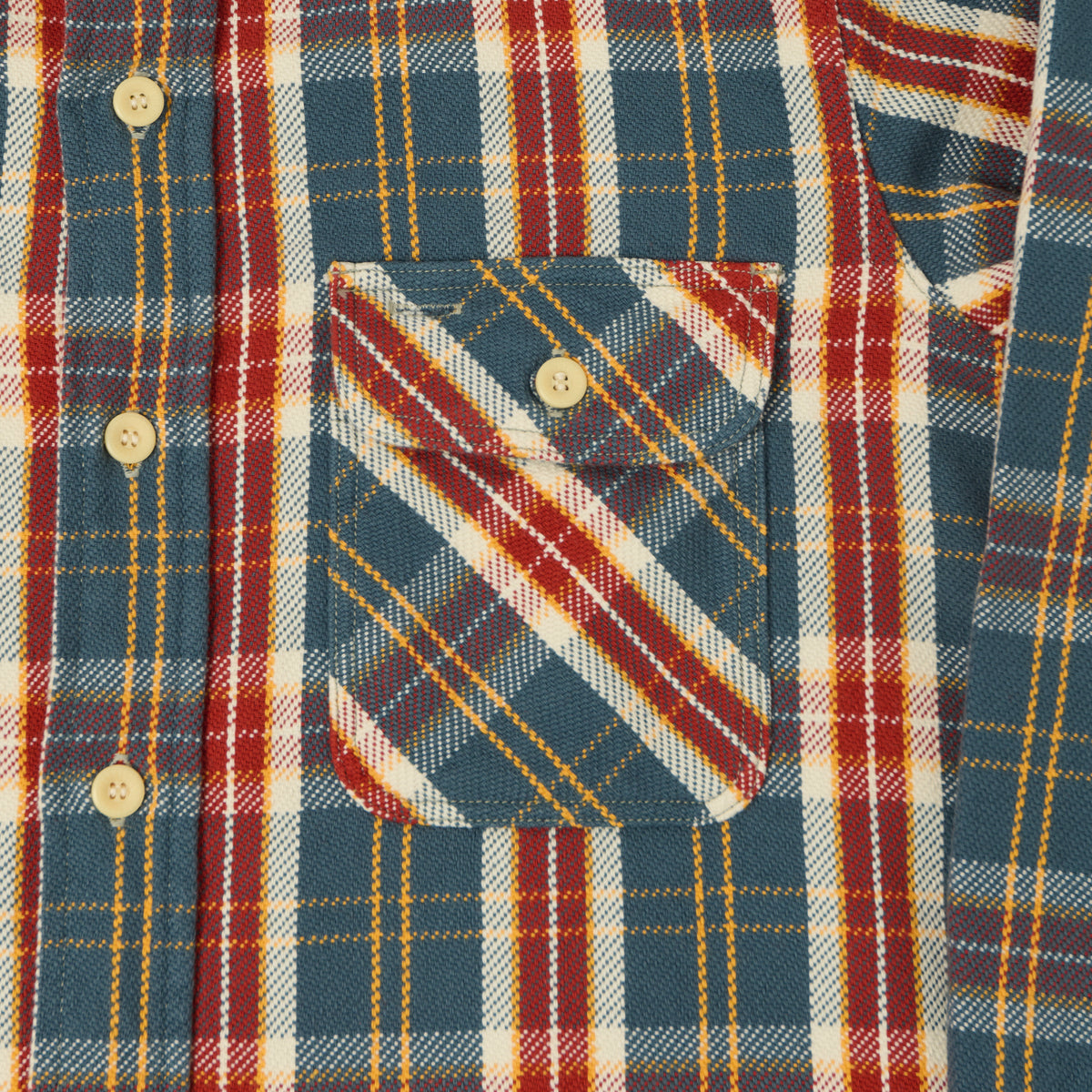 Warehouse & Co 3104 Plaid Flannel Shirt - Navy/Ivory