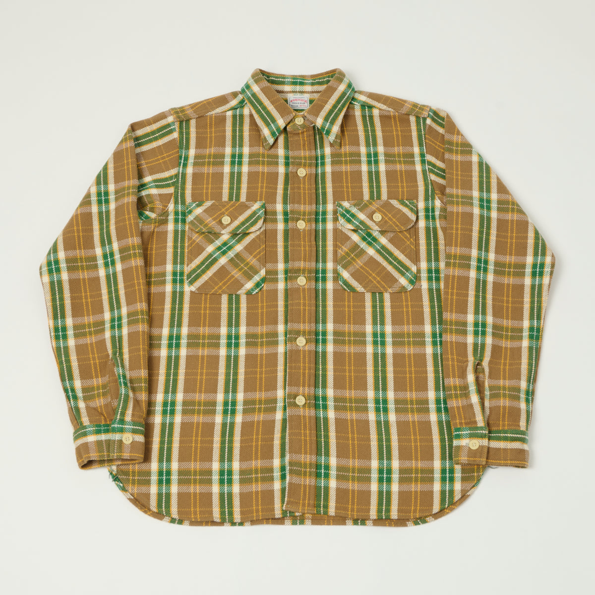 Warehouse & Co 3104 Plaid Flannel Shirt - Brown/Ivory