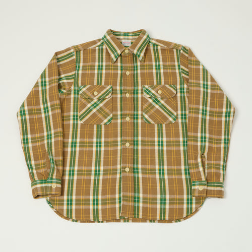 Warehouse & Co 3104 Plaid Flannel Shirt - Brown/Ivory