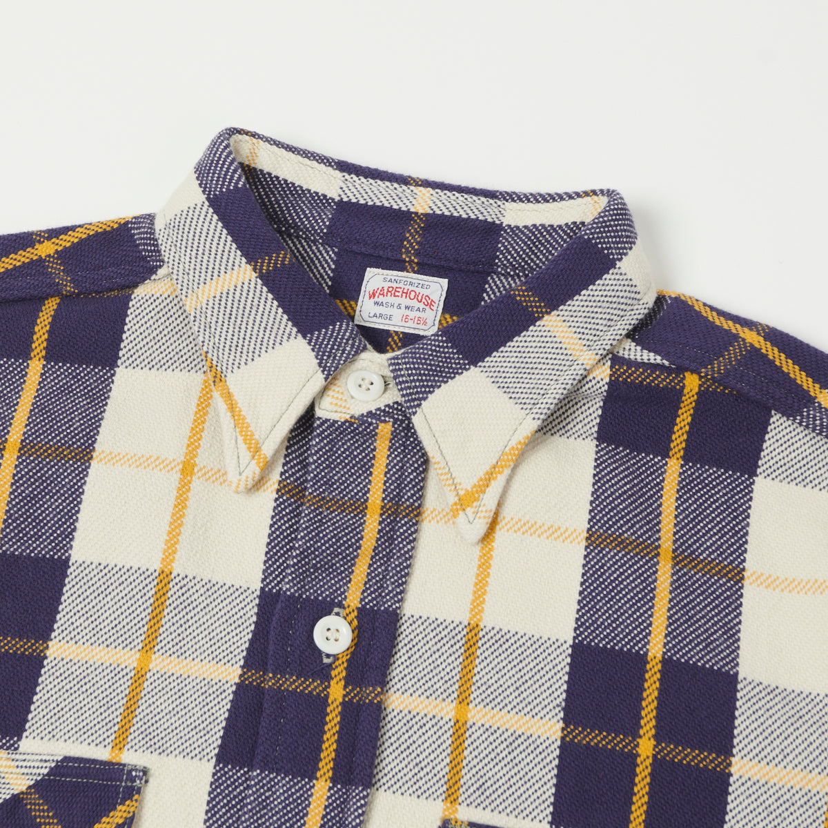Warehouse & Co 3104 Plaid Flannel Shirt - Navy/Yellow