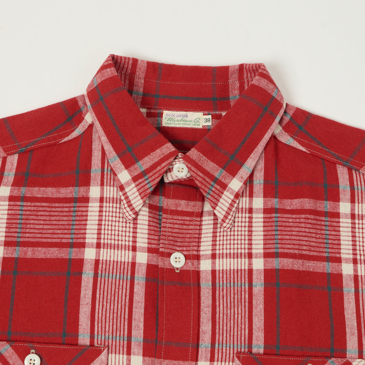 Warehouse & Co 3056 Duck Digger Short Sleeve Plaid Shirt - Red
