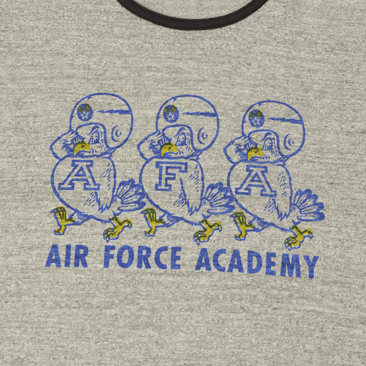 Warehouse & Co 4059 'Air Force Academy' Ringer T-Shirt - Heather Grey/Black