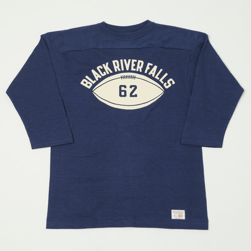 Warehouse & Co 4063 'Black River Falls' 3/4 Sleeve Football T-Shirt - Navy