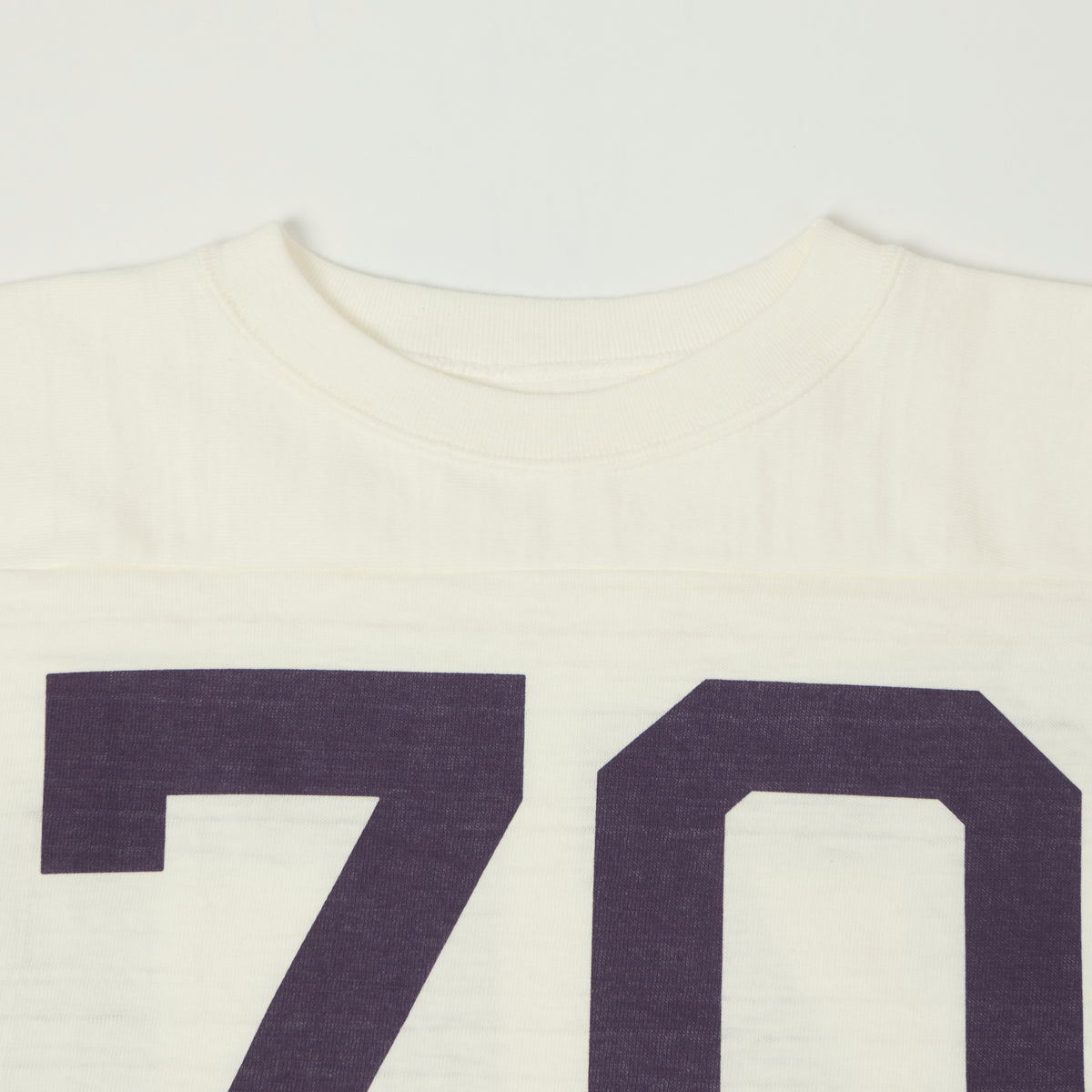 Warehouse & Co 4063 'No. 70' 3/4 Sleeve Football Tee - Off White