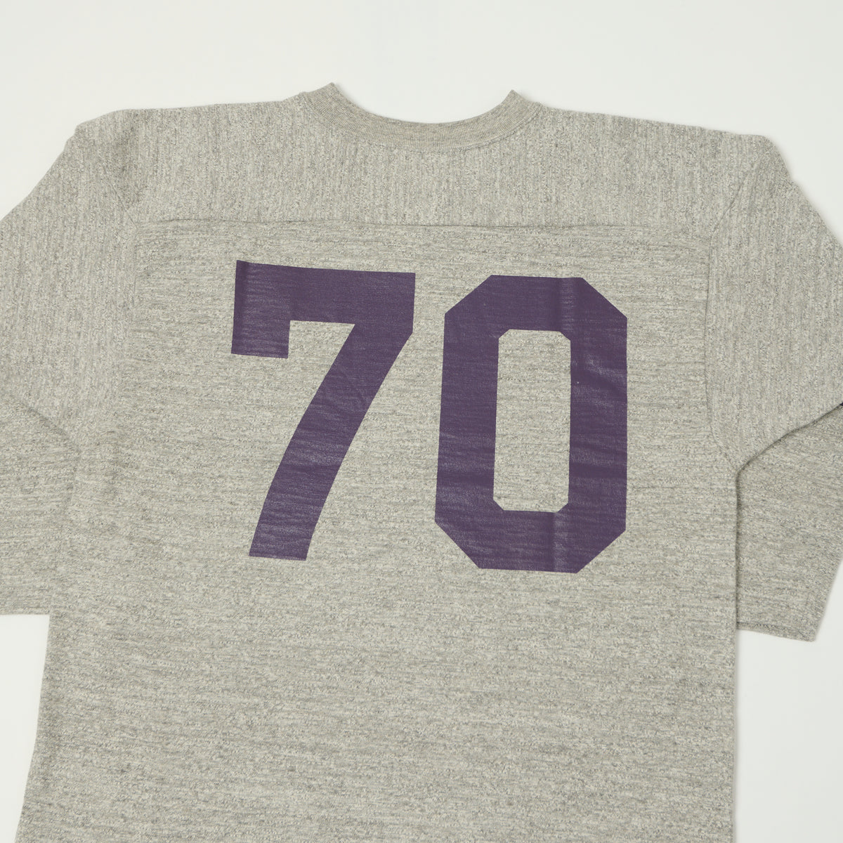 Warehouse & Co 4063 'No. 70' 3/4 Sleeve Football Tee - Heather Grey