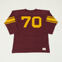 Warehouse & Co 4063 'No. 70' 3/4 Sleeve Football Tee - Bordeaux