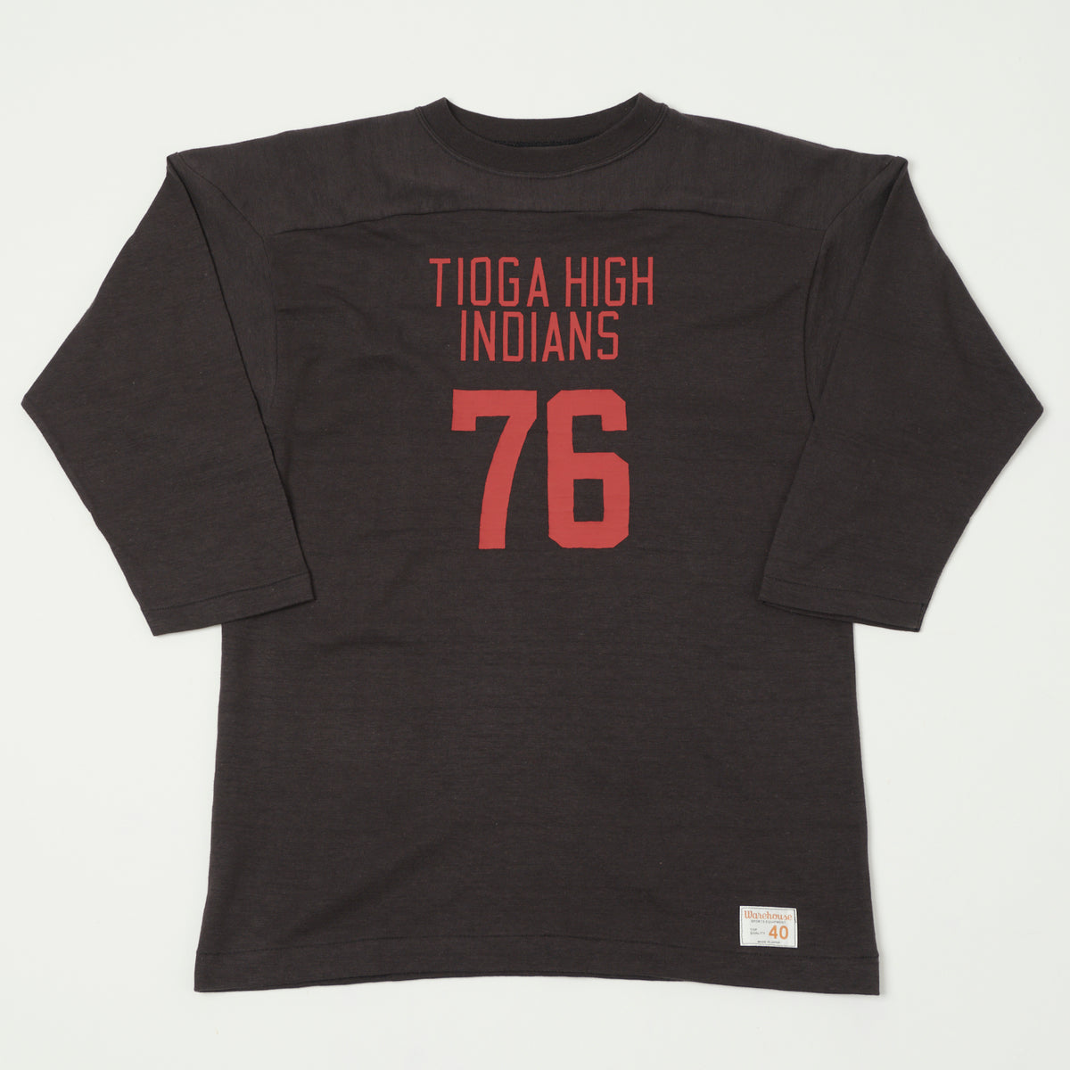 Warehouse & Co 4063 'Tioga High' 3/4 Sleeve Football T-Shirt - Black