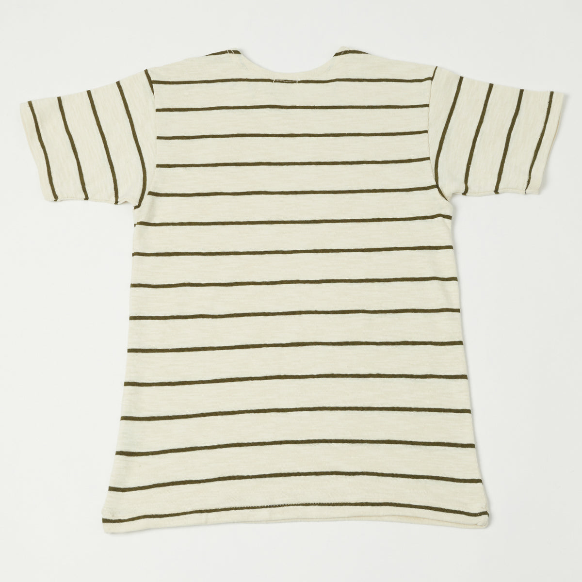Warehouse & Co 4087 Duck Digger Stripe T-Shirt - Off White/Green