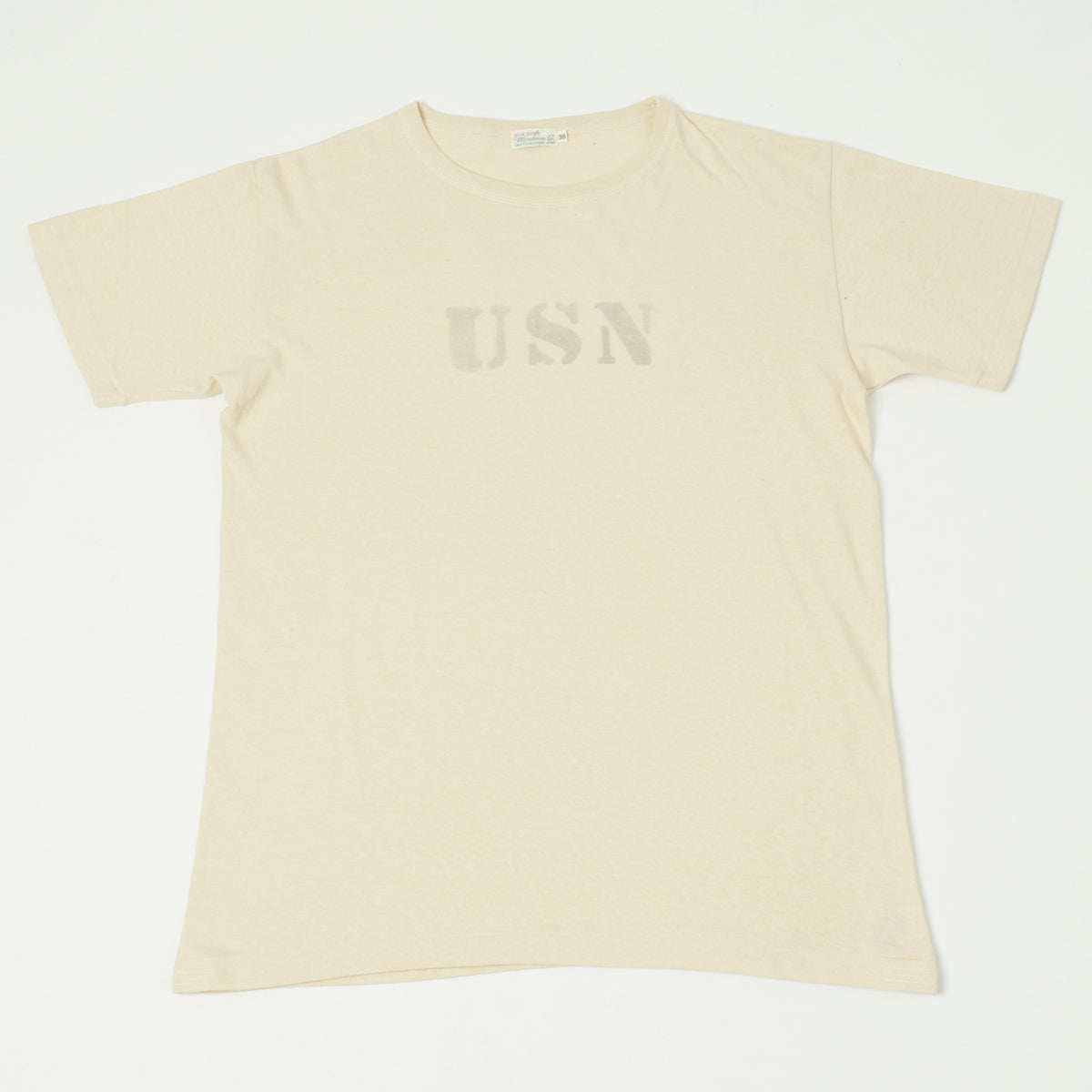 Warehouse & Co 4091 Duck Digger 'USN' Skivvy T-Shirt - Beige