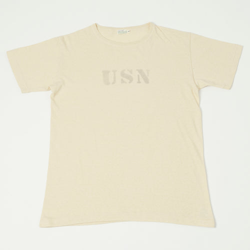 Warehouse & Co 4091 Duck Digger 'USN' Skivvy T-Shirt - Beige