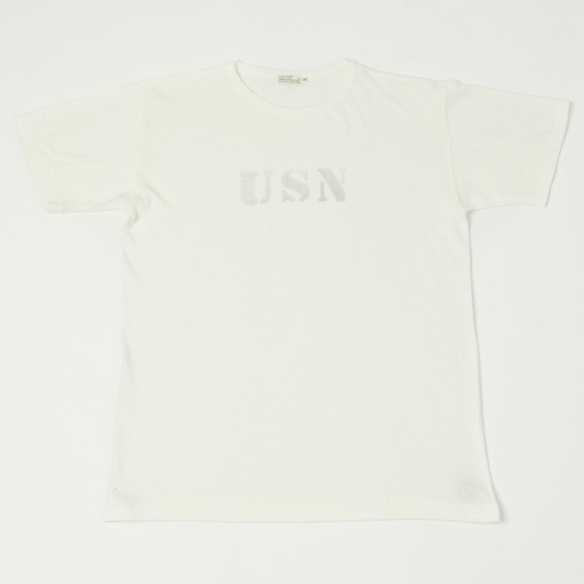 Warehouse & Co 4091 Duck Digger 'USN' Skivvy T-Shirt - Off White
