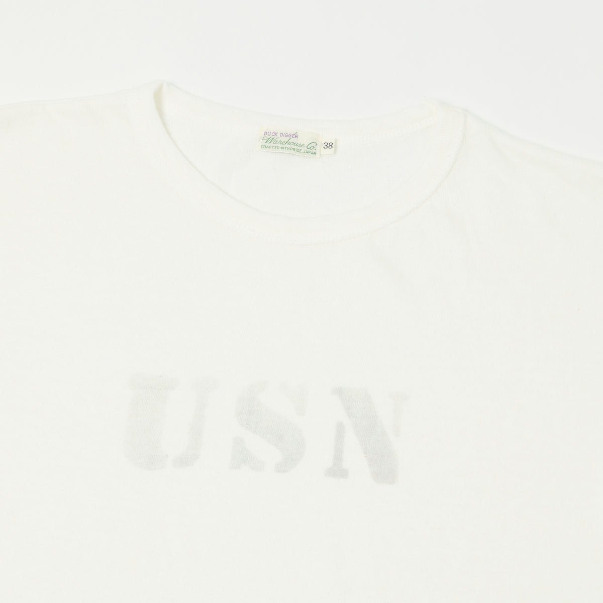 Warehouse & Co 4091 Duck Digger 'USN' Skivvy T-Shirt - Off White