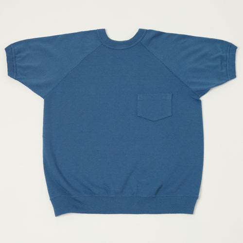 Warehouse & Co 4105 Short Sleeve Pocket Sweatshirt - Blue