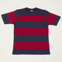 Warehouse & Co 4108 Border T-Shirt - Navy/Bordeaux