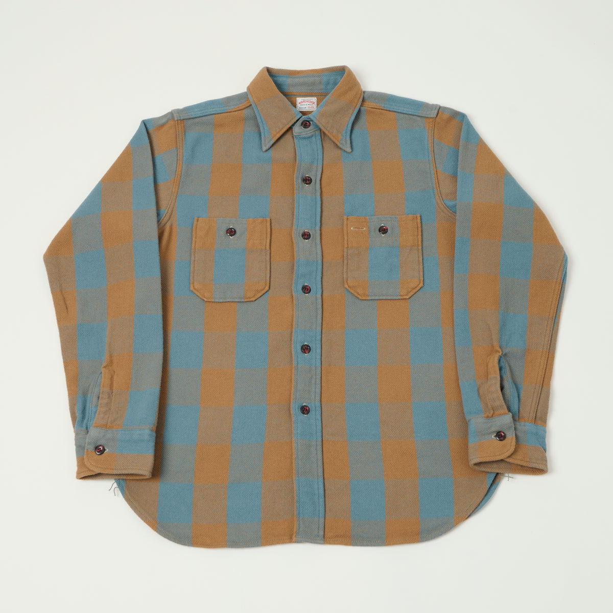 Warehouse & Co 3104 Plaid Flannel Shirt - Sax/Brown