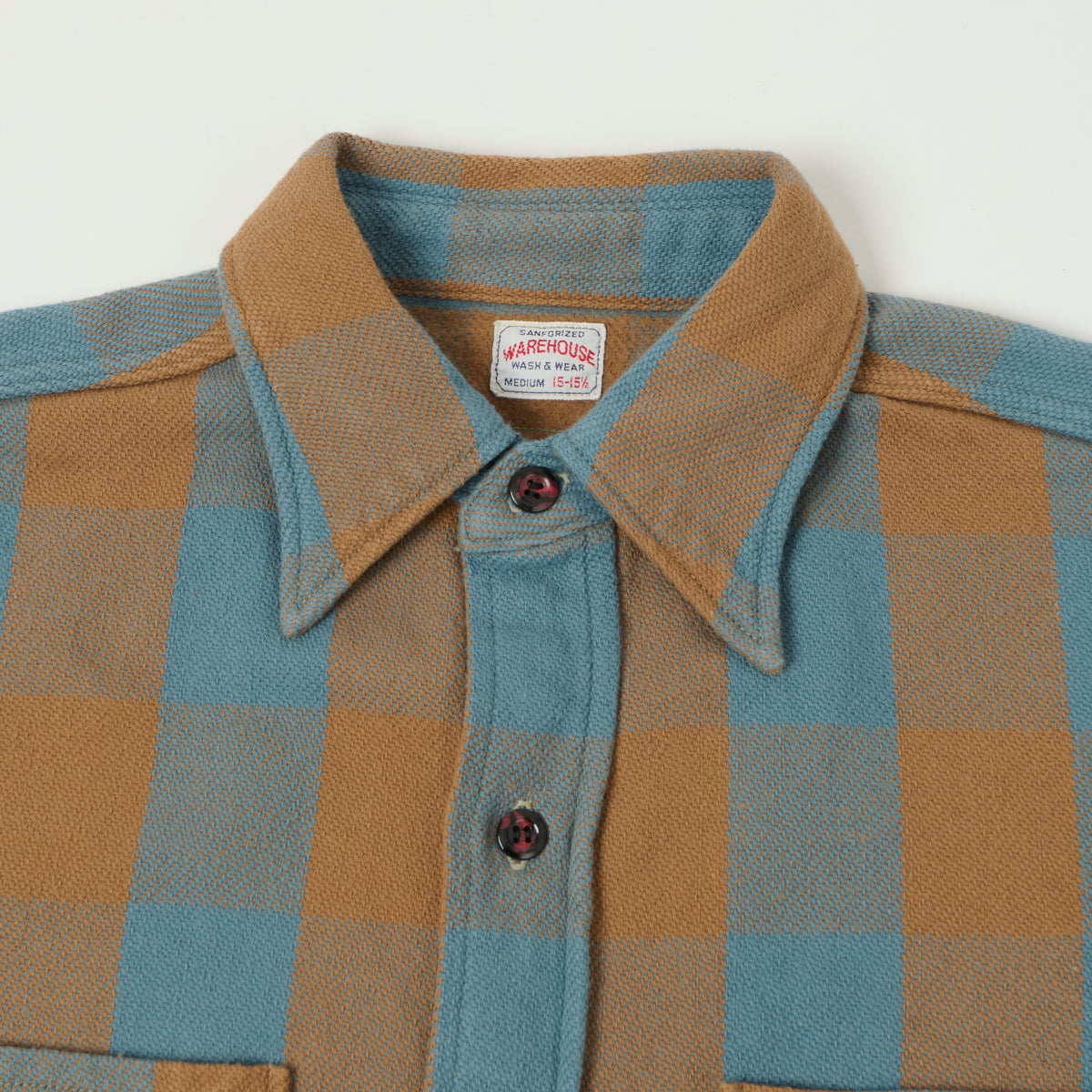 Warehouse & Co 3104 Plaid Flannel Shirt - Sax/Brown
