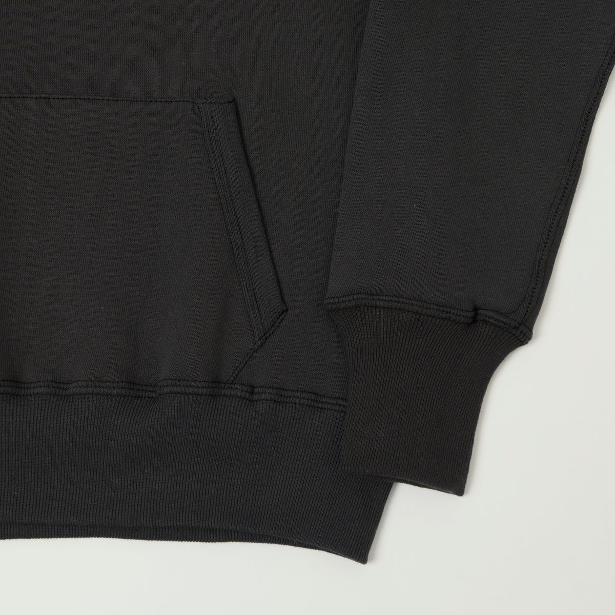 Warehouse & Co 450 'No 32' Two Needle Hooded Sweatshirt - Black