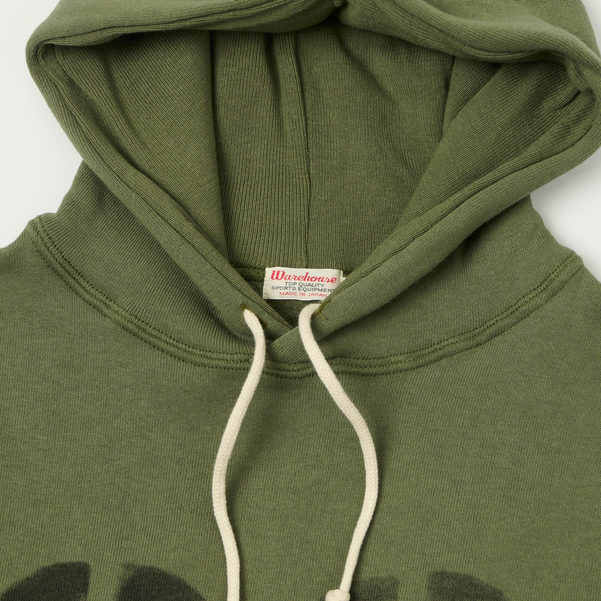 Warehouse & Co 450 'No 32' Two Needle Hooded Sweatshirt - OD Green
