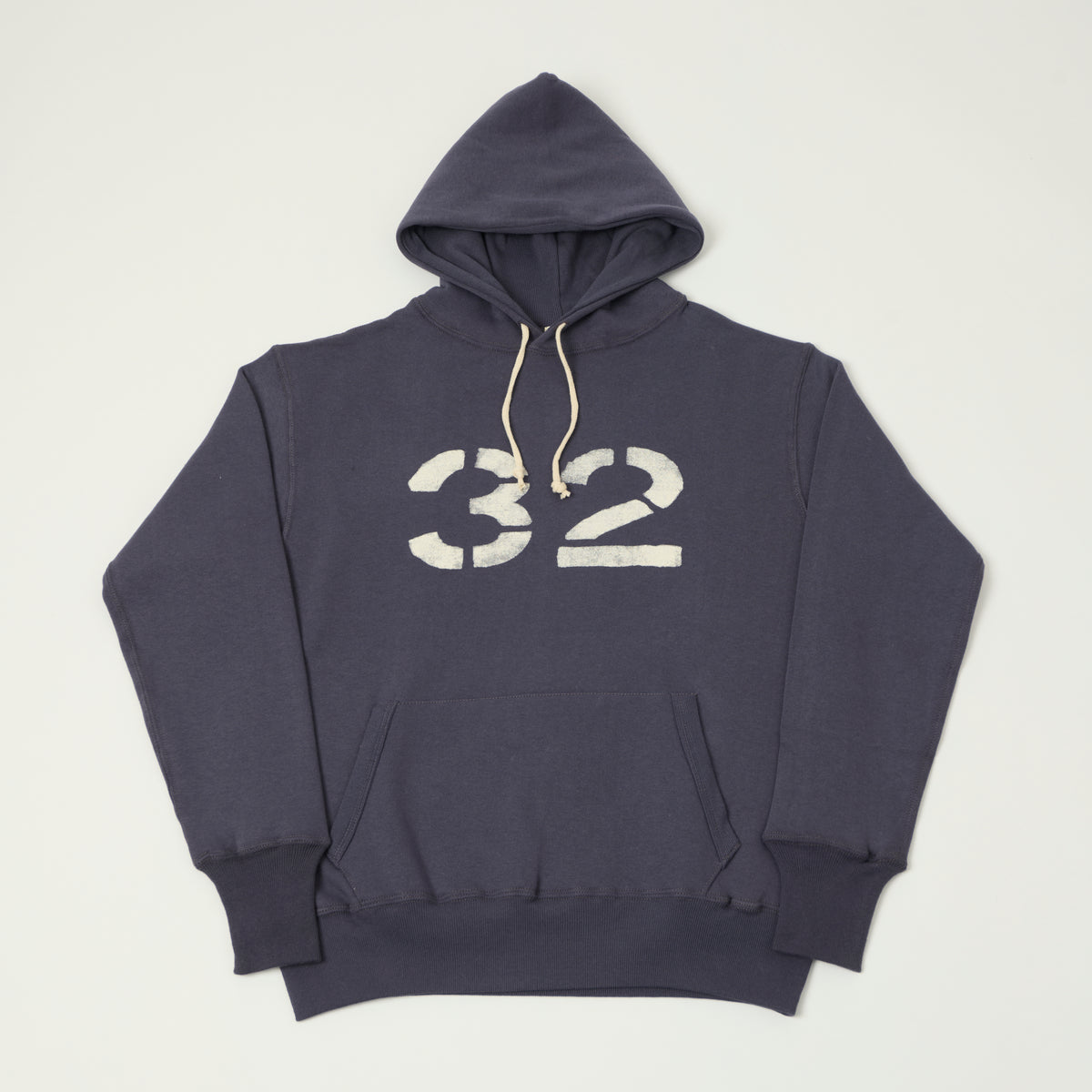 Warehouse & Co 450 'No 32' Two Needle Hooded Sweatshirt - Navy