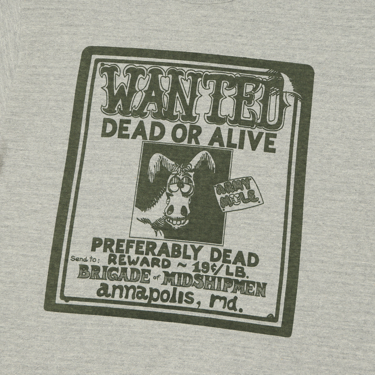 Warehouse & Co 4096 'Wanted' T-Shirt - Heather Grey
