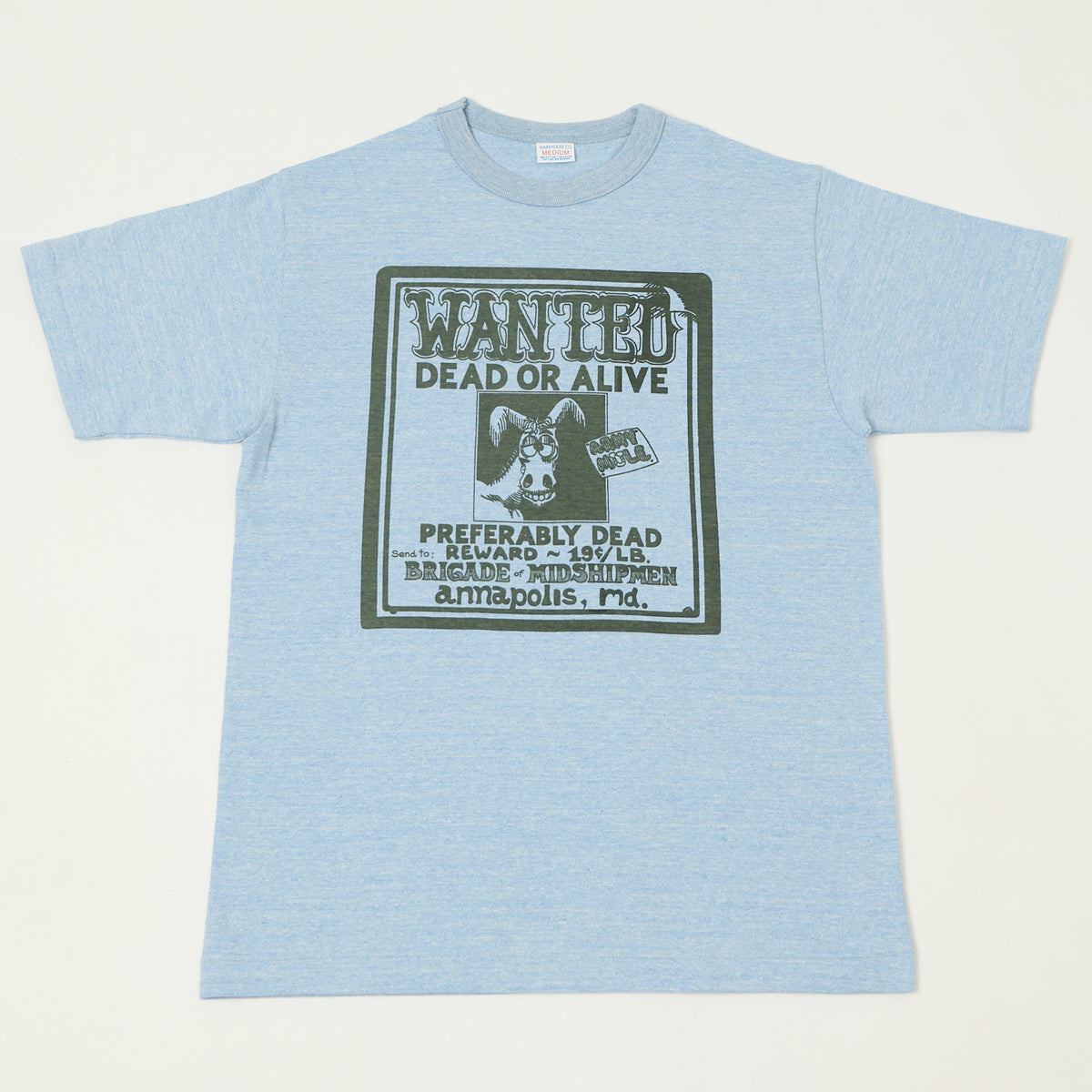 Warehouse & Co 4096 'Wanted' T-Shirt - Heather Navy