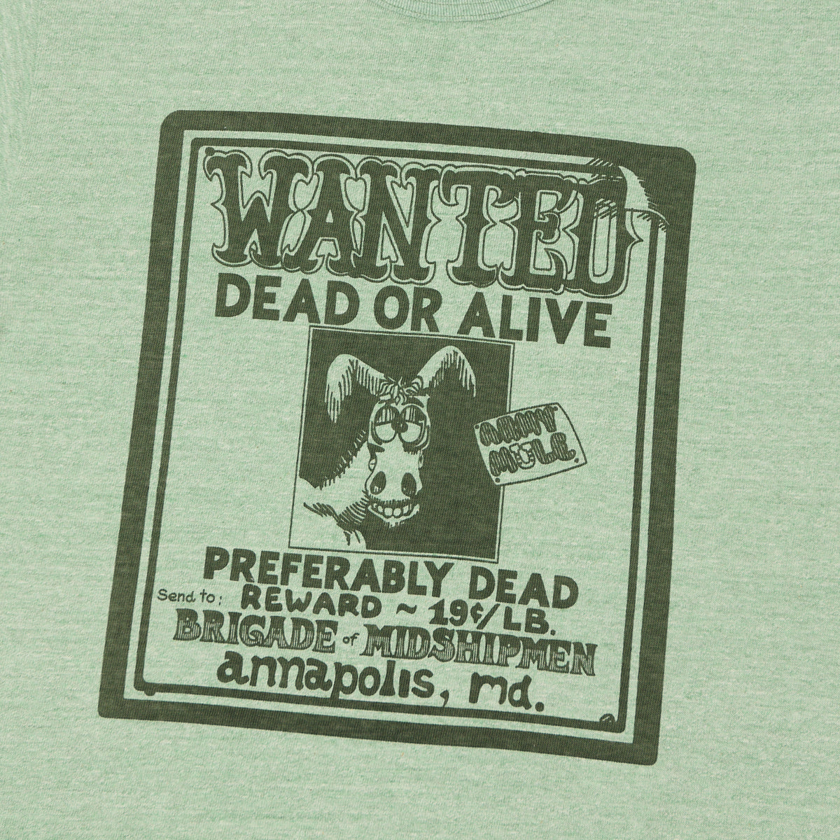 Warehouse & Co 4096 'Wanted' T-Shirt - Heather Green