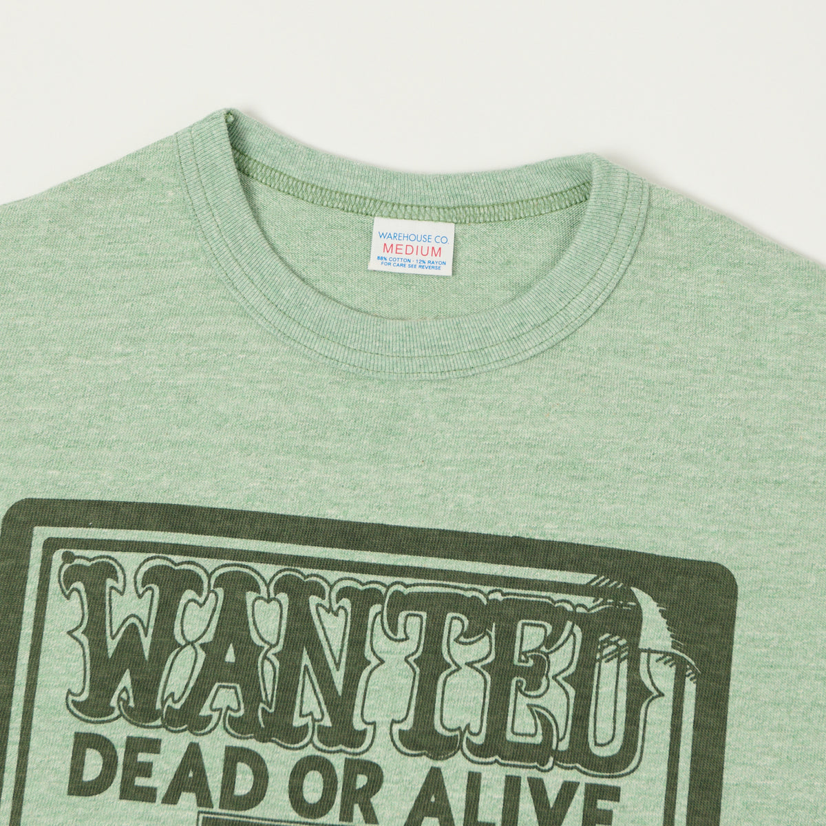 Warehouse & Co 4096 'Wanted' T-Shirt - Heather Green