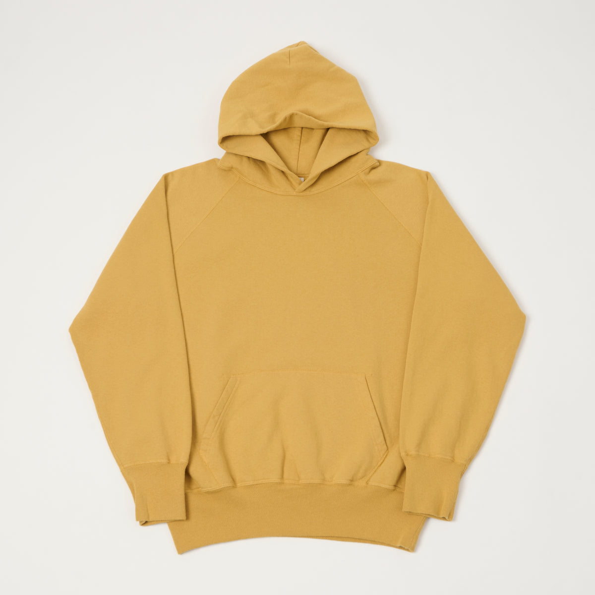 Warehouse & Co 462 Raglan Sleeve Hooded Sweatshirt - Mustard