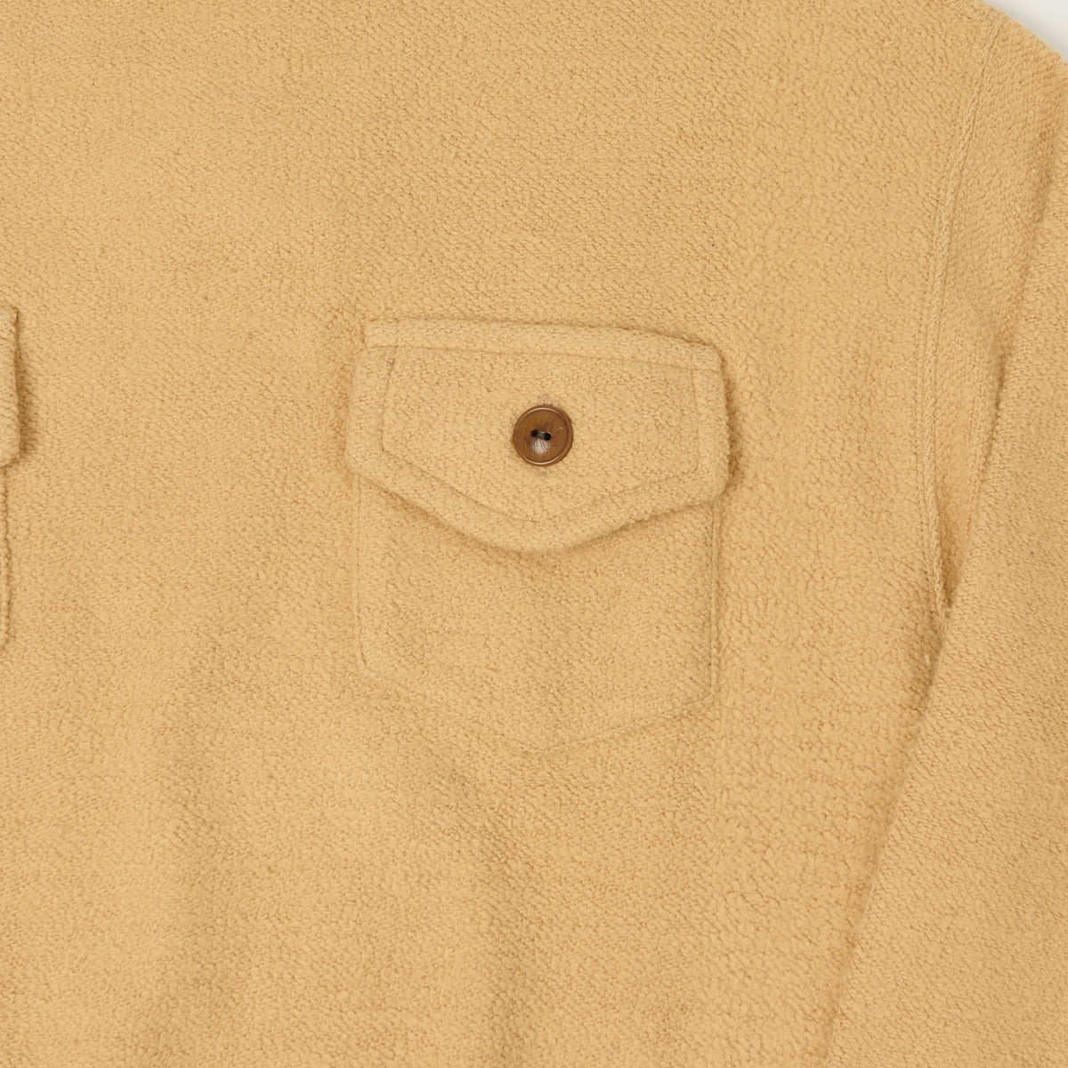 Warehouse & Co 479 Two Pocket Pile Sweatshirt - Beige