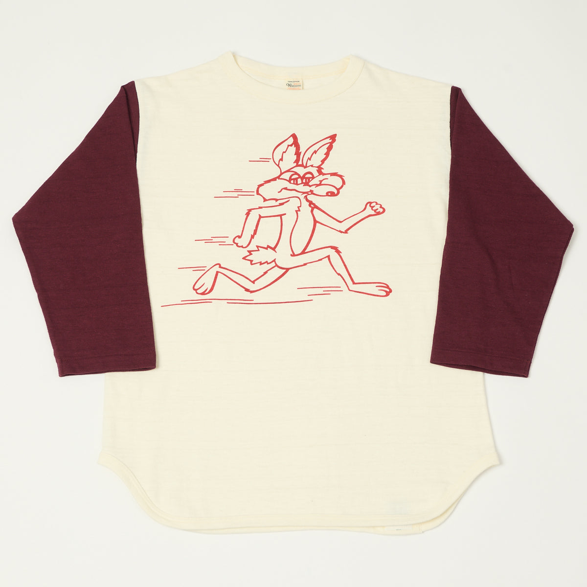Warehouse & Co 4800 'Coyote' Baseball T-Shirt - Cream/Bordeaux