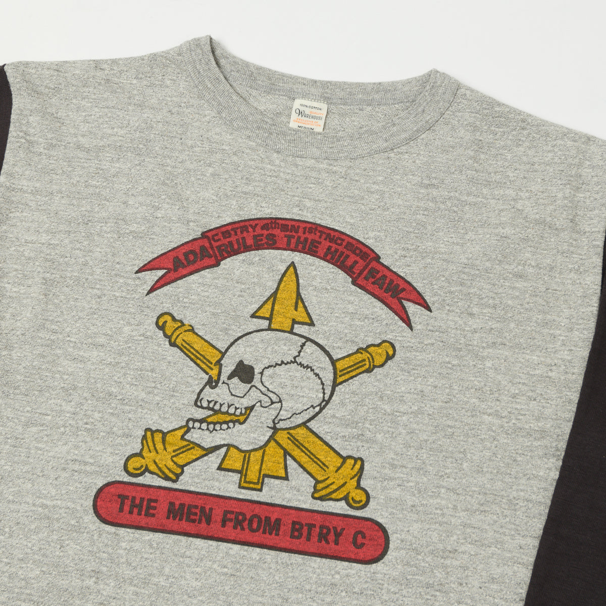 Warehouse & Co 4800 'Men From BTRY C' Baseball T-Shirt - Heather Grey/Sumikuro