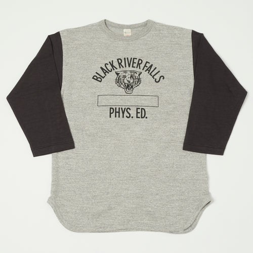 Warehouse & Co 'Black River Tigers' 4800 Baseball T-Shirt - Heather Grey/Sumikuro
