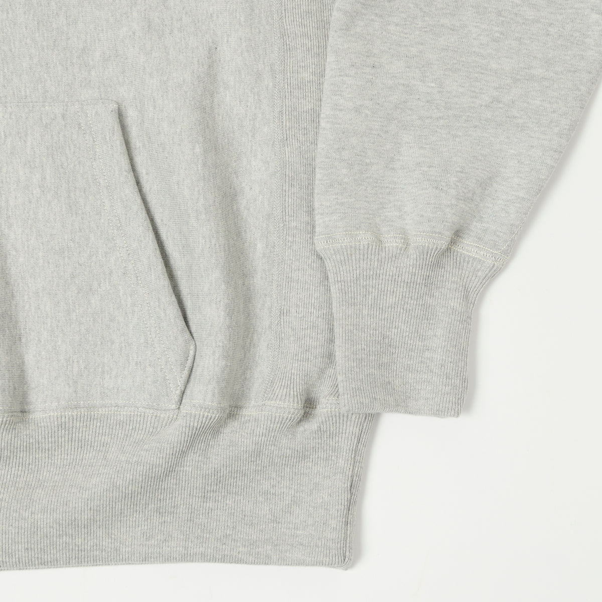 Warehouse & Co 484 'Lifeguard' Reverse Weave Hooded Sweatshirt - Heather Grey