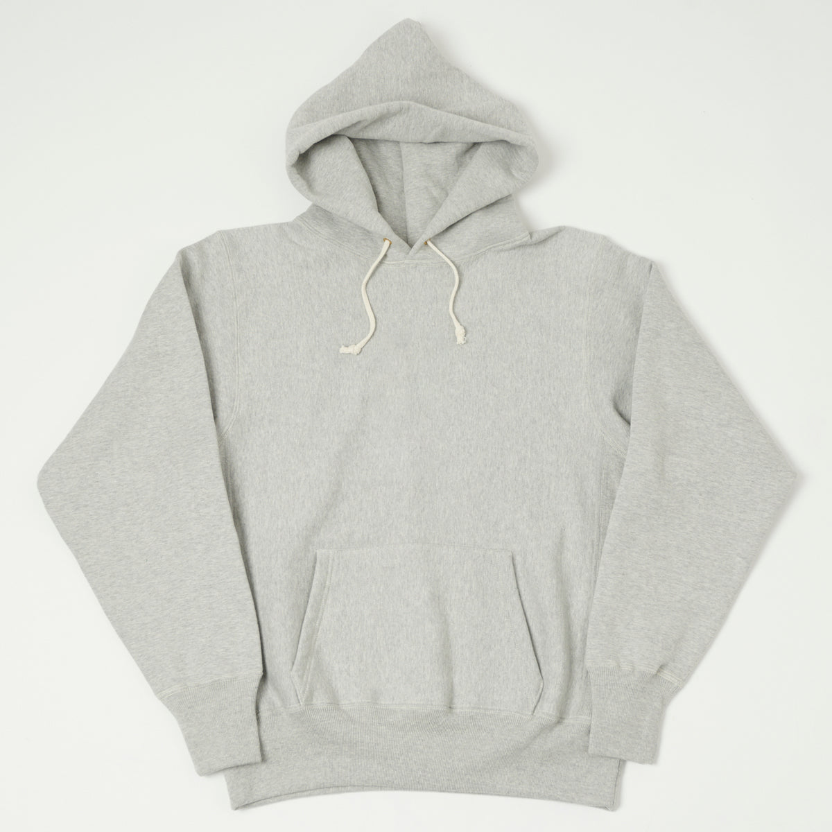 Warehouse & Co 484 Reverse Weave Hooded Sweatshirt - Heather Grey