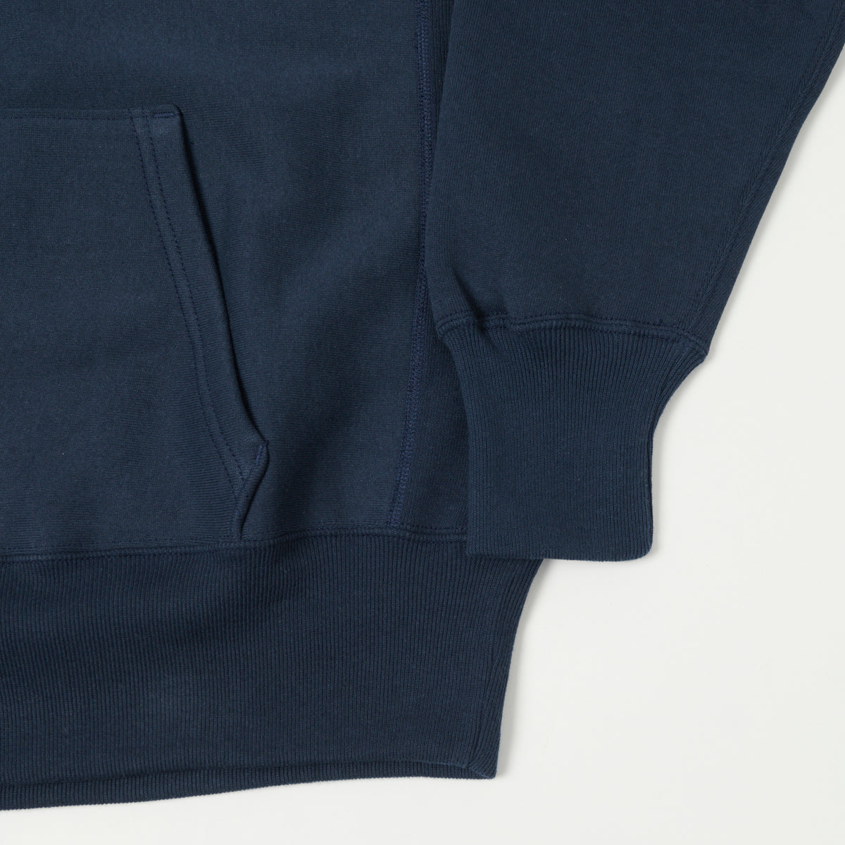 Warehouse & Co 484 'Lifeguard' Reverse Weave Hooded Sweatshirt - Navy