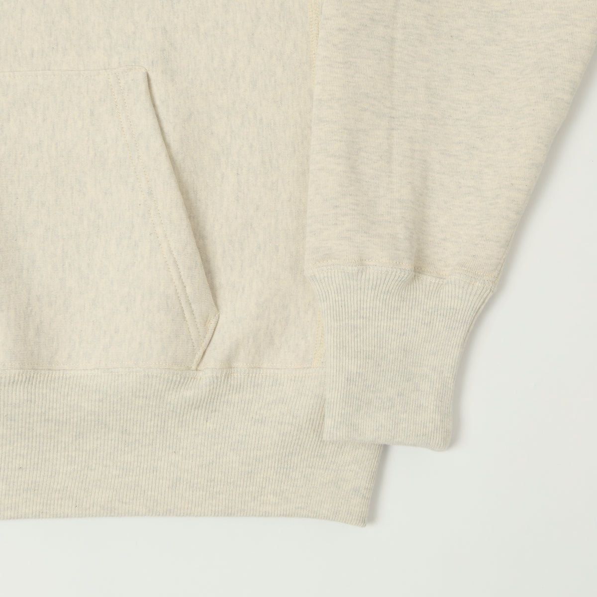 Warehouse 484 'No 40' Reverse Weave Hooded Sweatshirt - Oatmeal