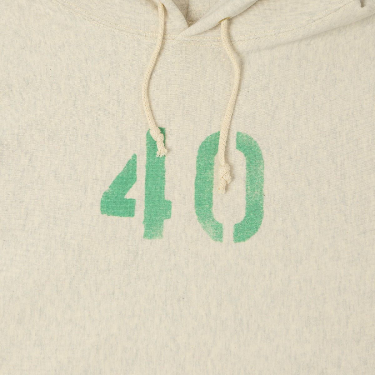 Warehouse 484 'No 40' Reverse Weave Hooded Sweatshirt - Oatmeal