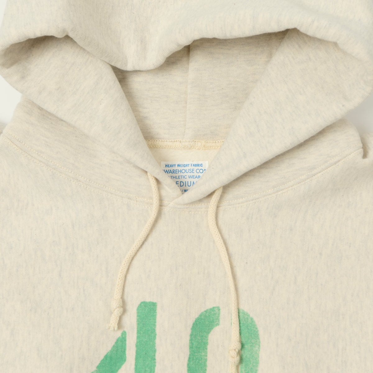 Warehouse 484 'No 40' Reverse Weave Hooded Sweatshirt - Oatmeal